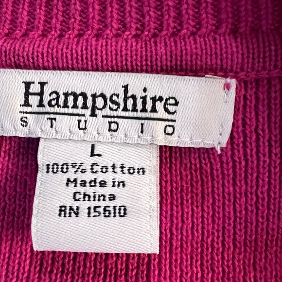 Hampshire Studio Barbie Pink Short Sleeve Cardigan Sweater size L - Picture 3 of 6